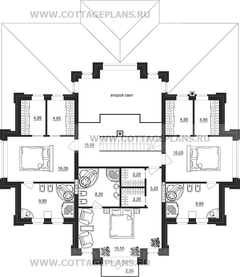 Поэтажные планы проект дома 201-10 общ. площадь 381,40 м2