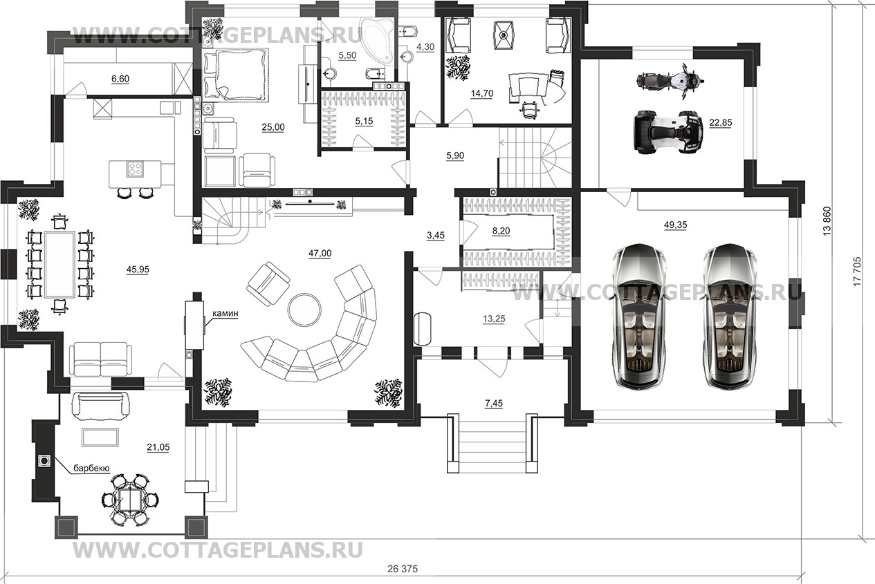 Поэтажные планы проект дома 103-41 общ. площадь 561,1 м2