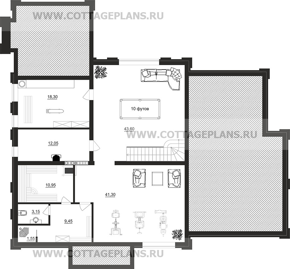 Поэтажные планы проект дома 203-92 общ. площадь 461,10 м2