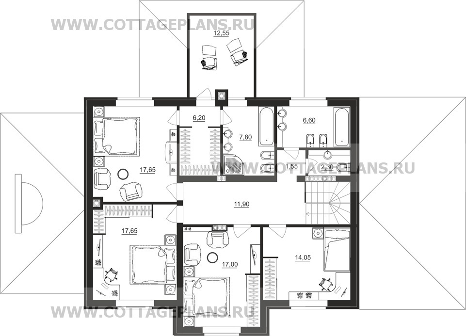 Поэтажные планы проект дома 93-18 общ. площадь 380,95 м2
