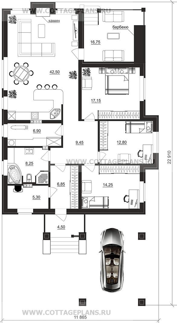 Поэтажные планы проект дома 700-19 общ. площадь 122,95 м2