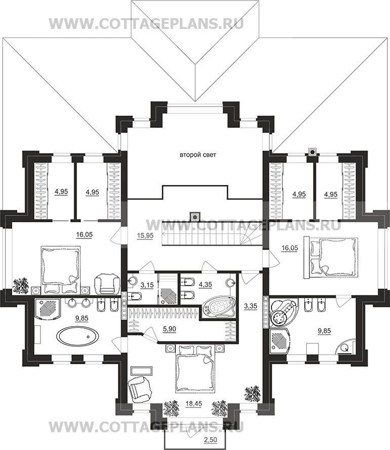 Поэтажные планы проект дома 101-10 общ. площадь 381,40 м2