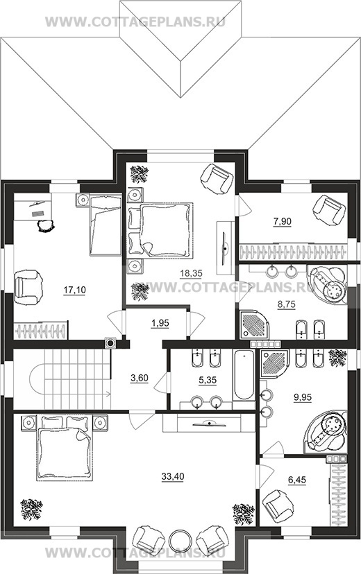 Поэтажные планы проект дома 74-88 общ. площадь 341,15 м2