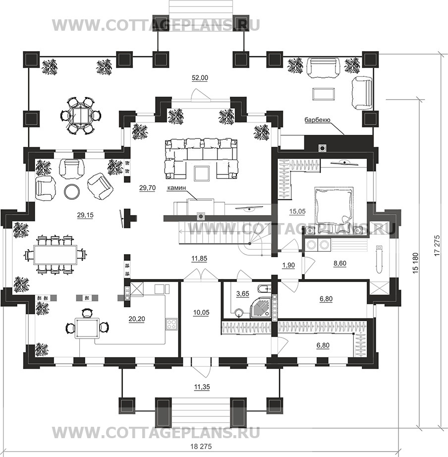 Поэтажные планы проект дома 103-15 общ. площадь 447,95 м2