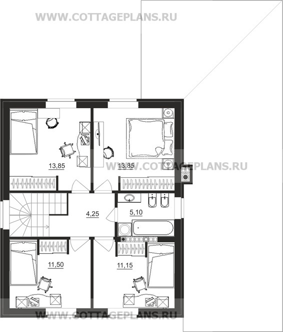 Поэтажные планы проект дома 14-63 общ. площадь 213,65 м2