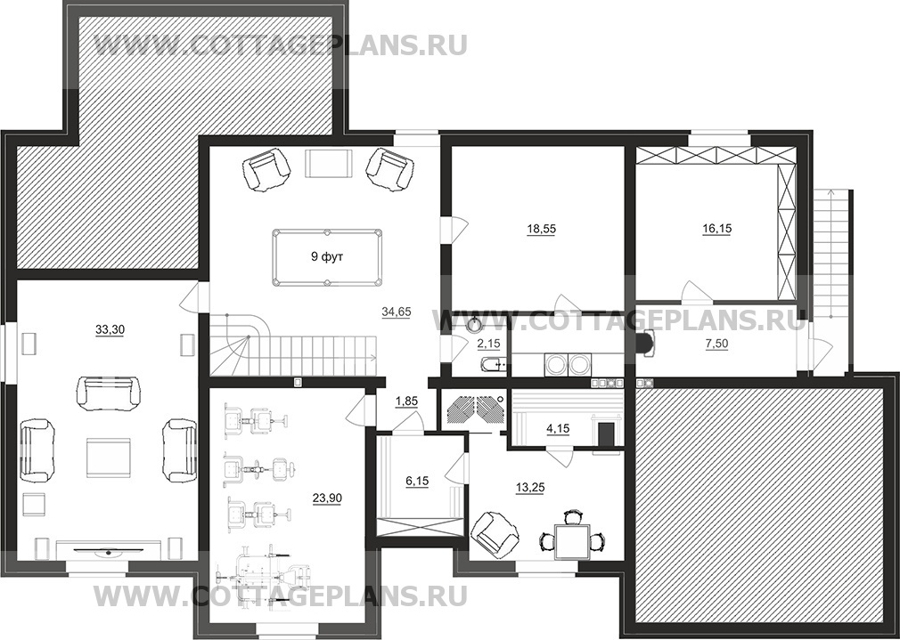 Поэтажные планы проект дома 76-17 общ. площадь 445,45 м2