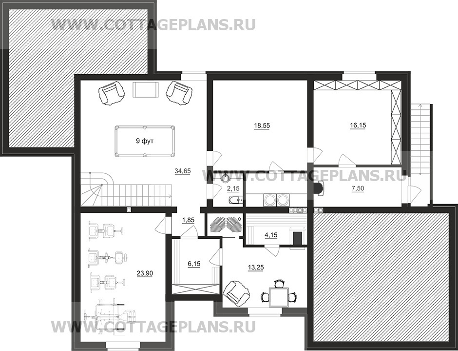 Поэтажные планы проект дома 76-38 общ. площадь 409,80 м2