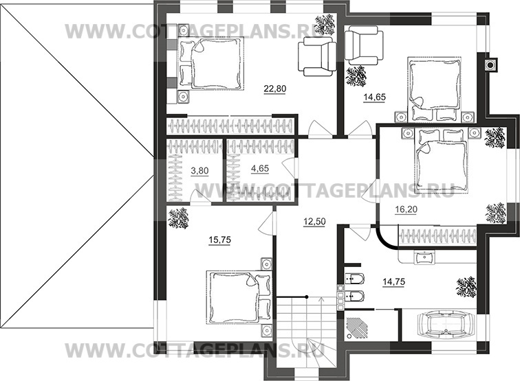 Поэтажные планы проект дома 204-62 общ. площадь 226,65 м2