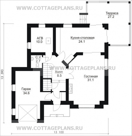 Поэтажные планы проект дома 30-75 общ. площадь 308м2