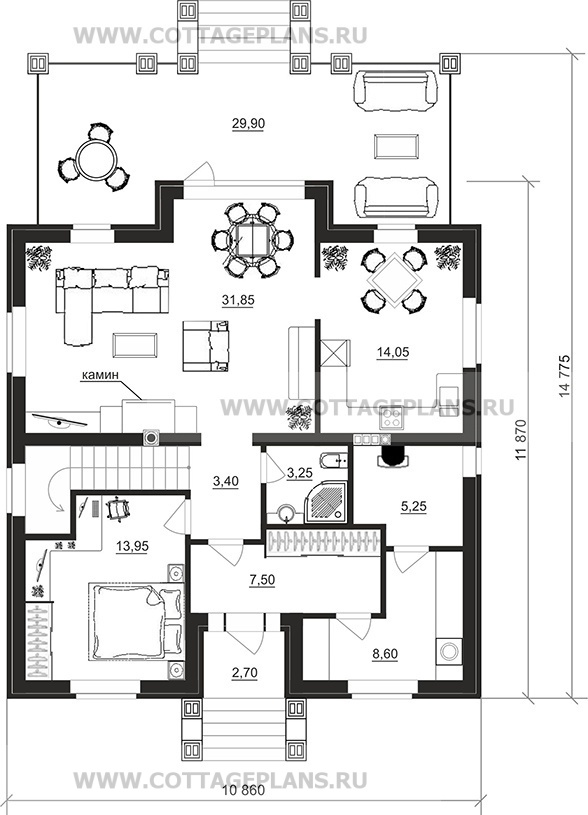 Поэтажные планы проект дома 29-57 общ. площадь 176,70 м2