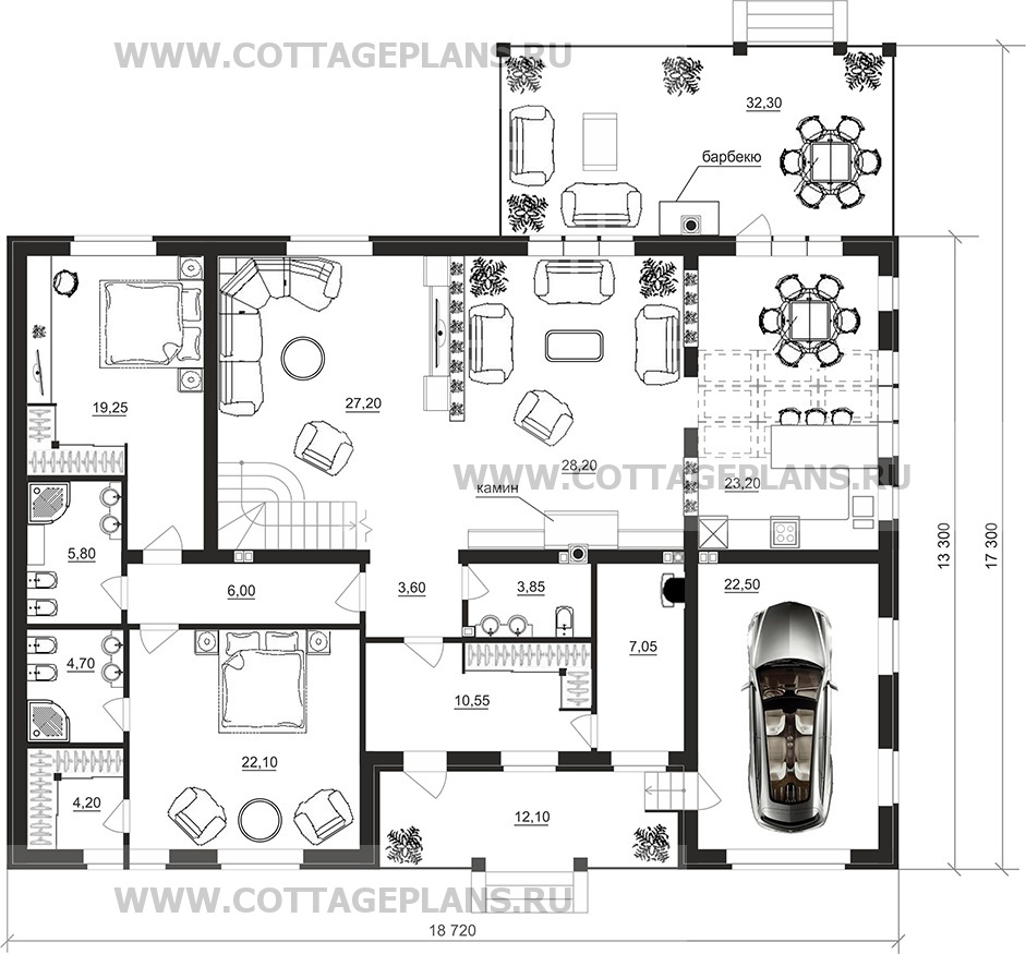 Поэтажные планы проект дома 77-45 общ. площадь 267,95 м2