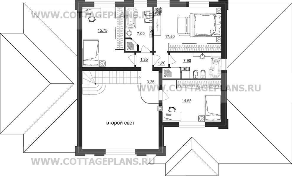 Поэтажные планы проект дома 204-11 общ. площадь 214,40 м2
