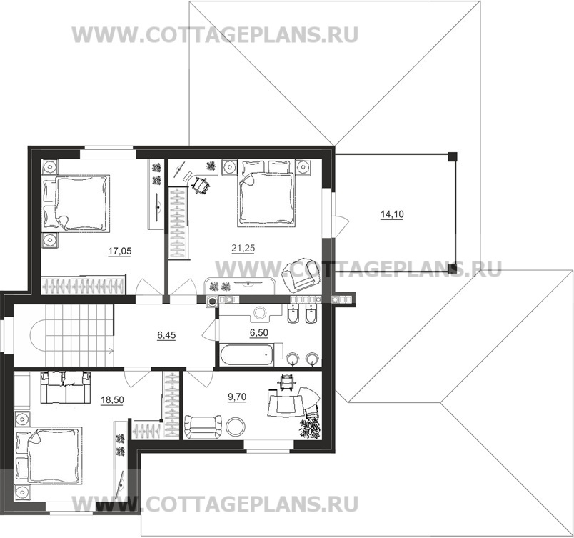 Поэтажные планы проект дома 24-57 общ. площадь 307,70 м2