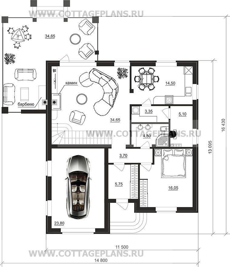 Поэтажные планы проект дома 75-14 общ. площадь 190,30 м2