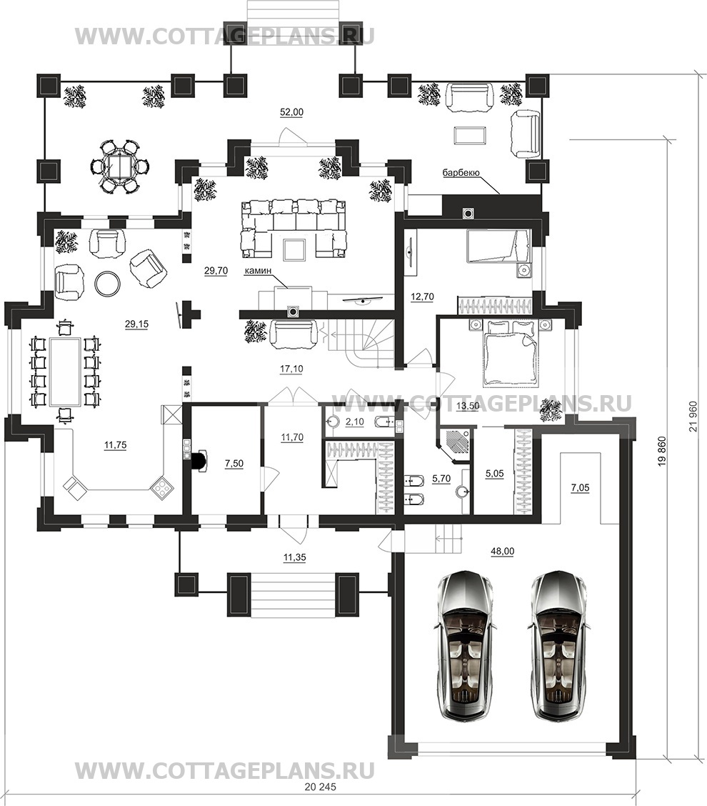Поэтажные планы проект дома 200-29 общ. площадь 337,35 м2