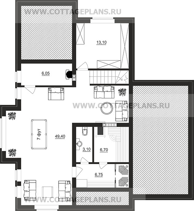 Поэтажные планы проект дома 98-61 общ. площадь 271,25 м2