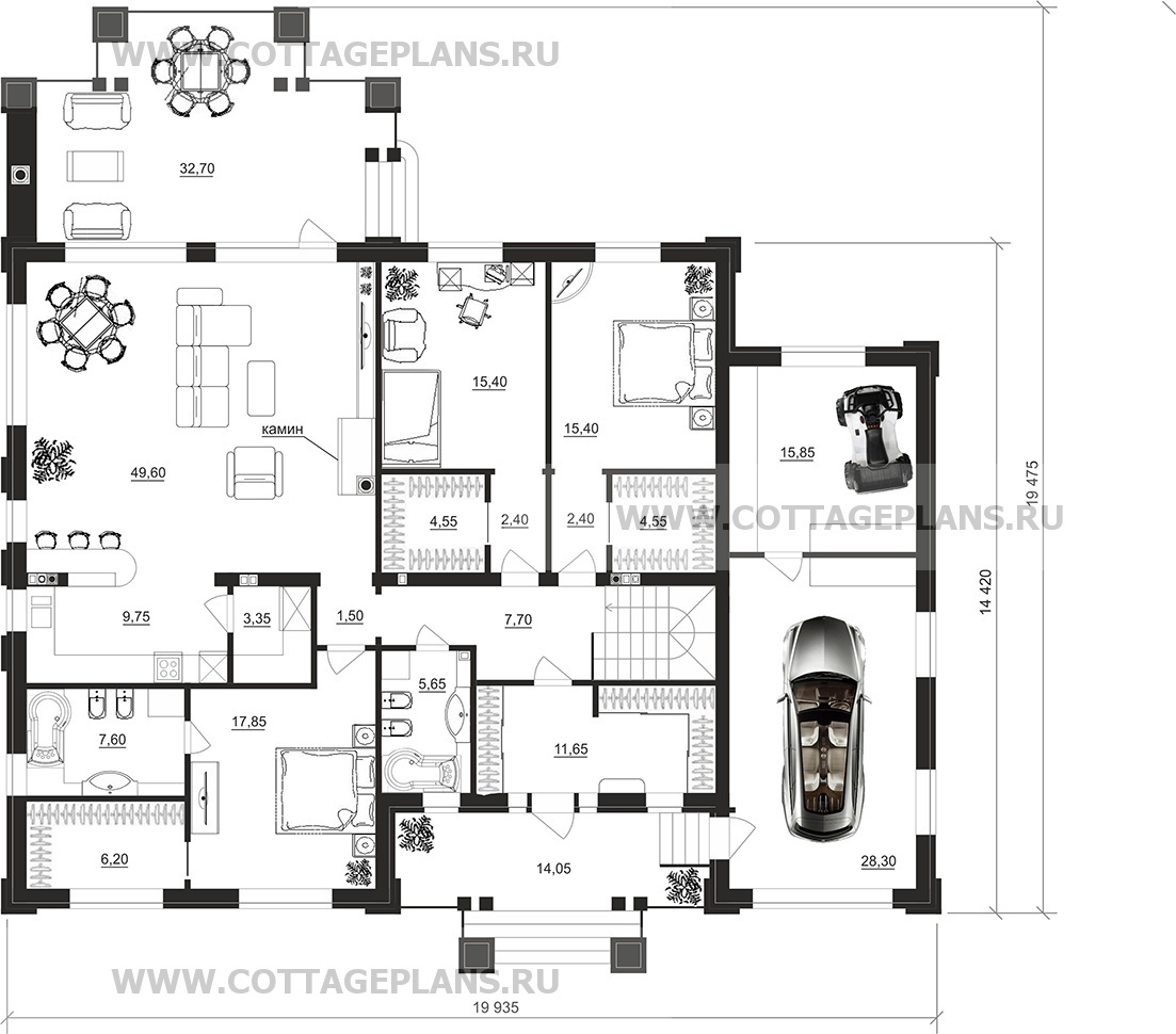 Поэтажные планы проект дома 91-73 общ. площадь 375,30 м2