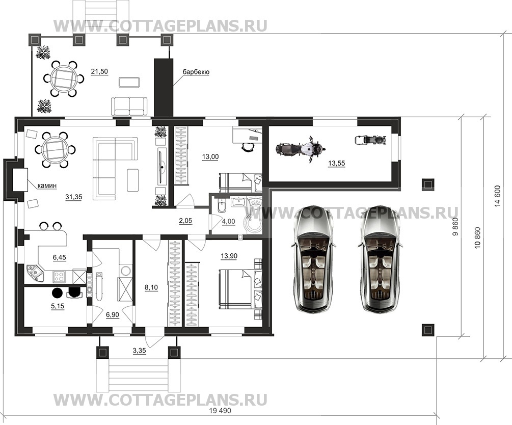 Поэтажные планы проект дома 702-27 общ. площадь 104,45 м2