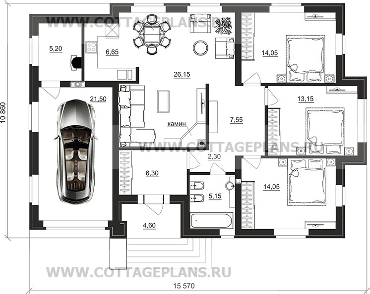 Поэтажные планы проект дома 200-54 общ. площадь 122,15 м2