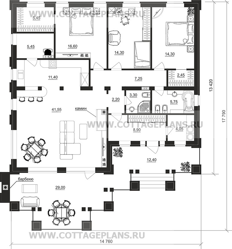 Поэтажные планы проект дома 900-01 общ. площадь 144,45 м2