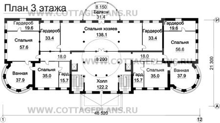 Поэтажные планы проект дома 47-88 общ. площадь 3412,7 м2