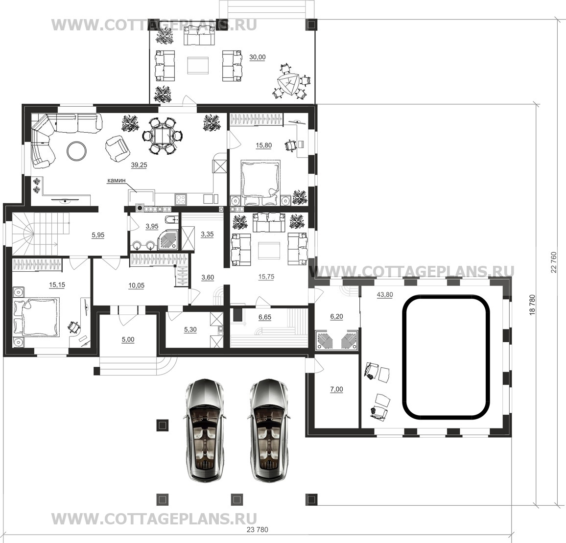 Поэтажные планы проект дома 24-42 общ. площадь 343,45 м2