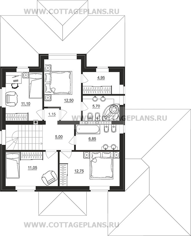 Поэтажные планы проект дома 71-72 общ. площадь 241,65м2