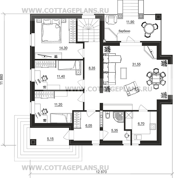 Поэтажные планы проект дома 08-45 общ. площадь 191,45 м2