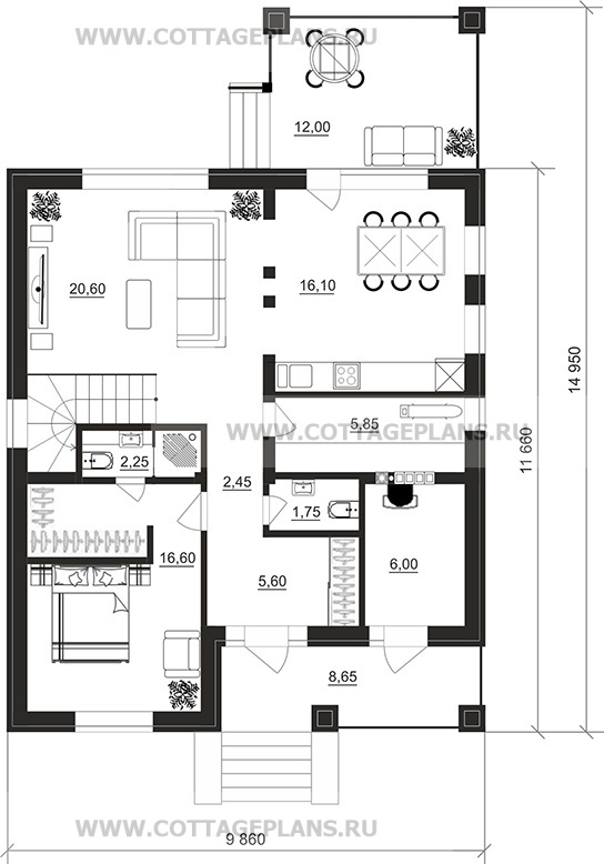 Поэтажные планы проект дома 206-63 общ. площадь 135,25м2