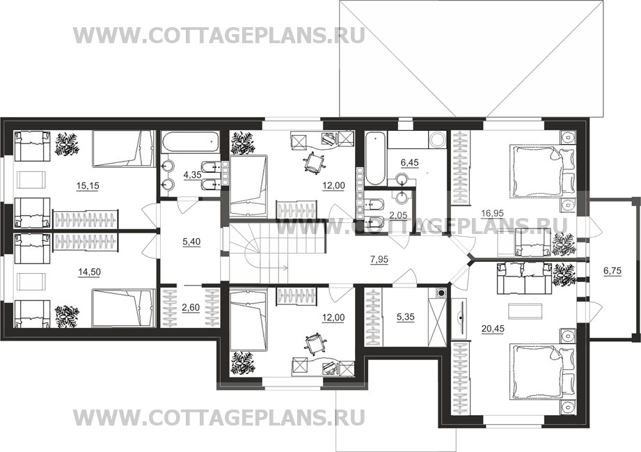 Поэтажные планы проект дома 89-33 общ. площадь 226,25 м2