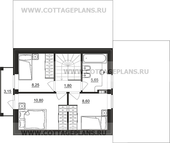 Поэтажные планы проект дома 74-11 общ. площадь 93,70 м2