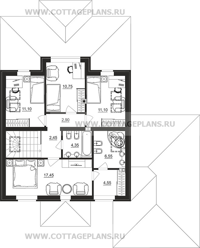 Поэтажные планы проект дома 97-94 общ. площадь 171,60 м2