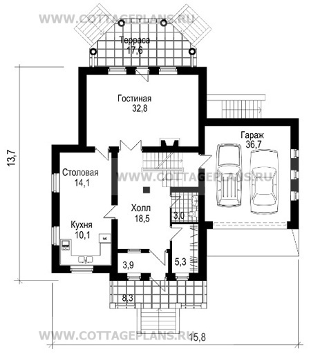Поэтажные планы проект дома 30-15 общ. площадь 383,0м2