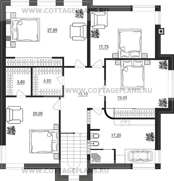 Поэтажные планы проект дома 205-57 общ. площадь 316,80 м2