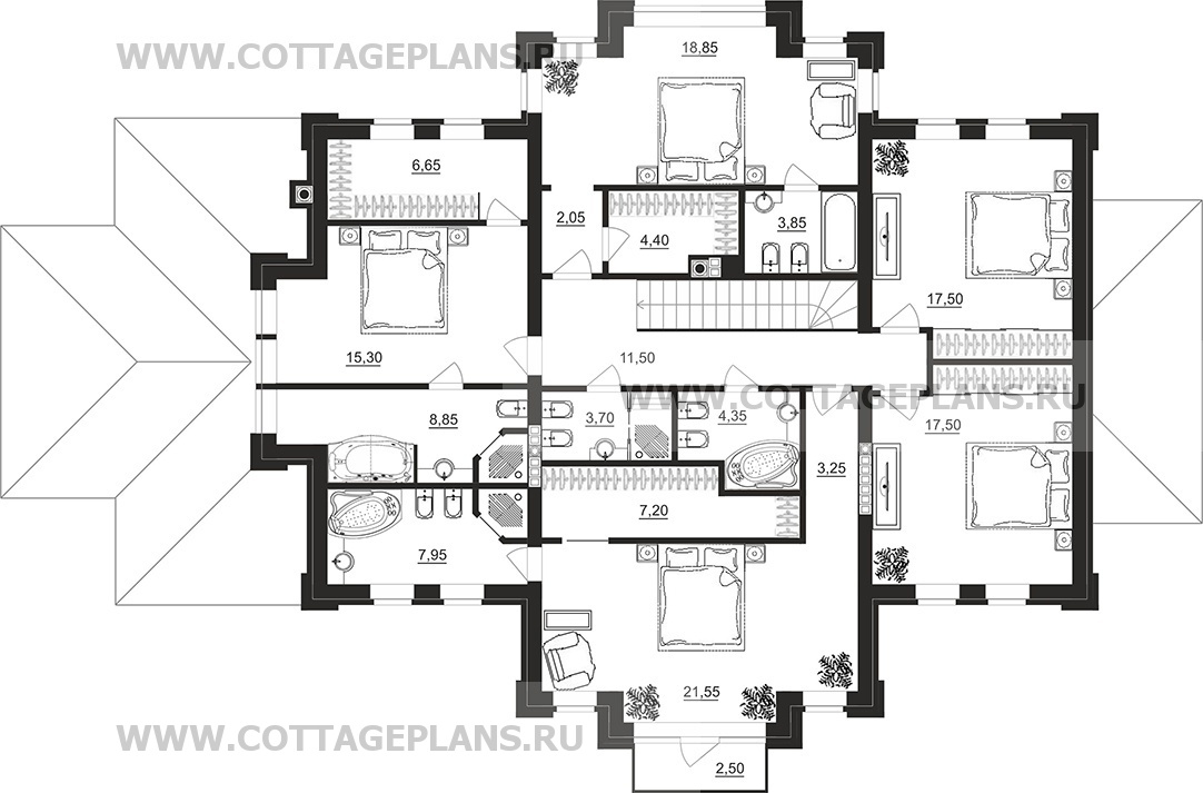 Поэтажные планы проект дома 103-24 общ. площадь 446,00 м2