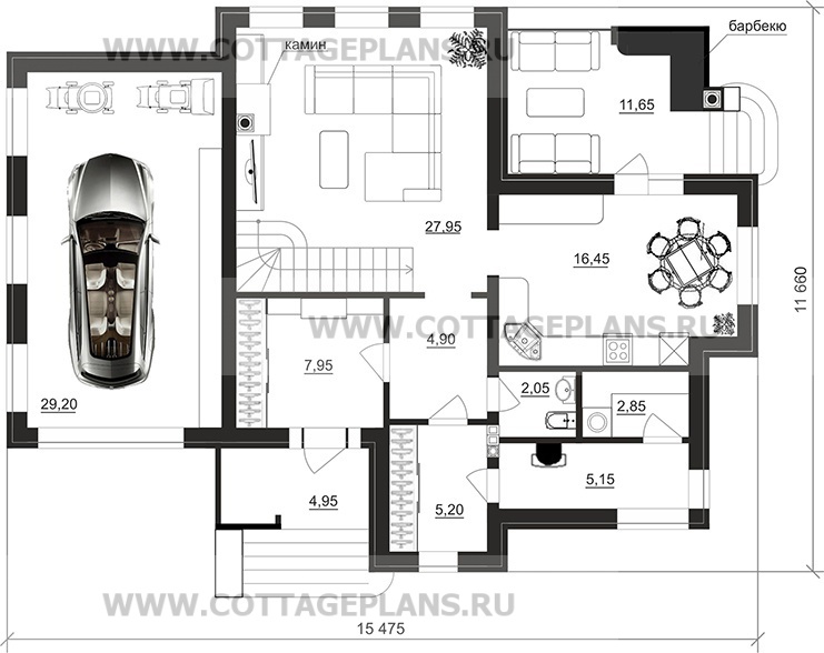 Поэтажные планы проект дома 204-61 общ. площадь 185,55 м2