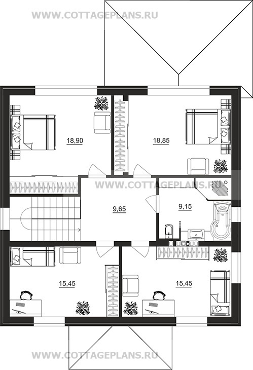Поэтажные планы проект дома 108-17 общ. площадь 174,45 м2