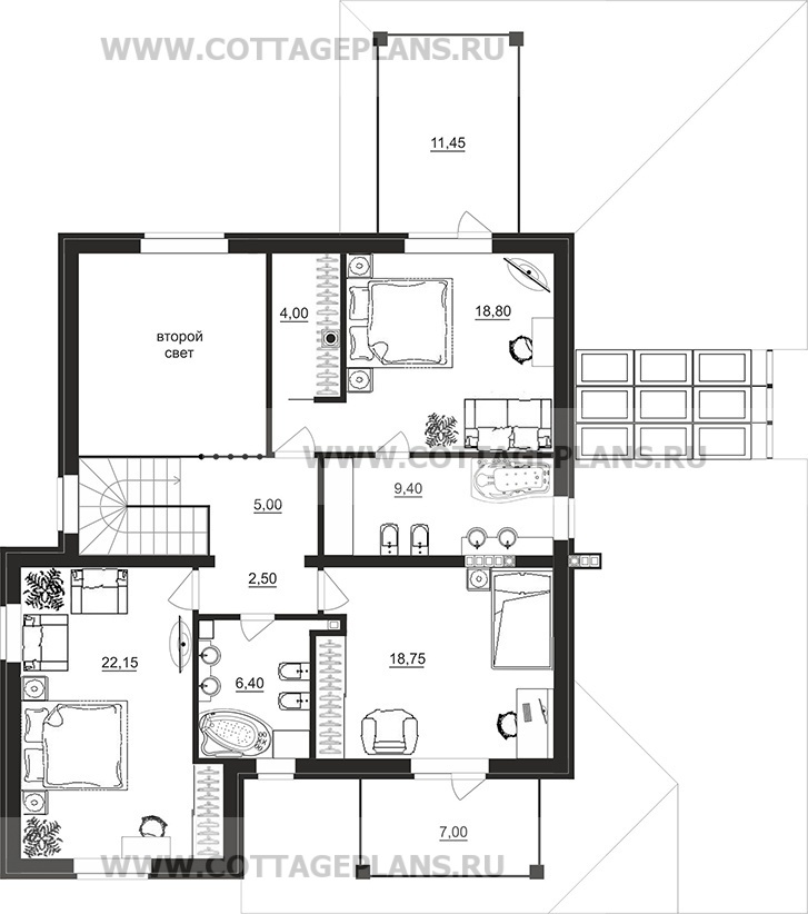 Поэтажные планы проект дома 78-36 общ. площадь 383,15 м2