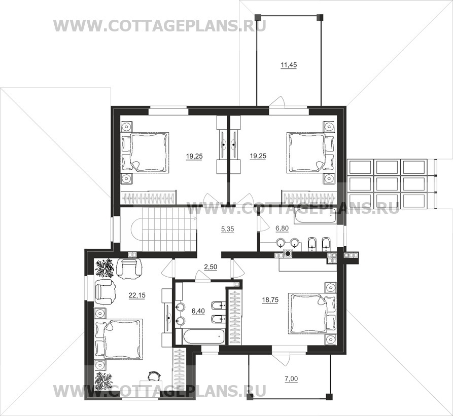 Поэтажные планы проект дома 71-31 общ. площадь 467,00 м2