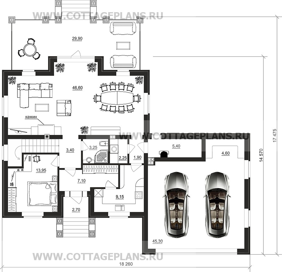 Поэтажные планы проект дома 77-13 общ. площадь 220,10 м2