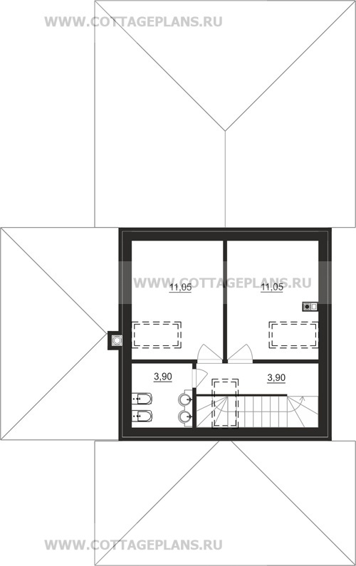 Поэтажные планы проект дома 74-04 общ. площадь 80,45 м2