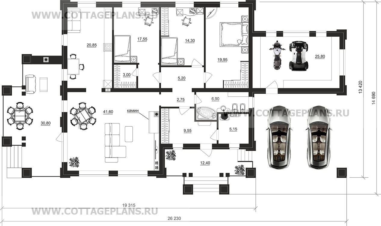 Поэтажные планы проект дома 27-69 общ. площадь 170,25 м2