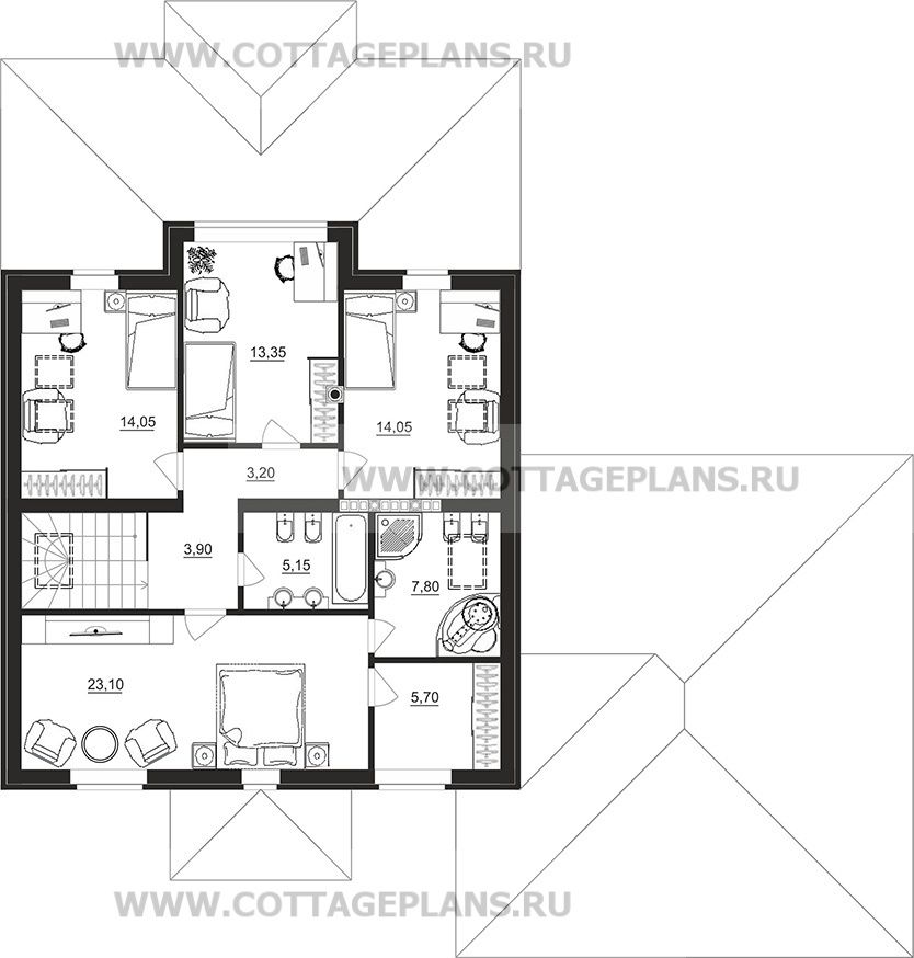 Поэтажные планы проект дома 78-92 общ. площадь 321,20 м2