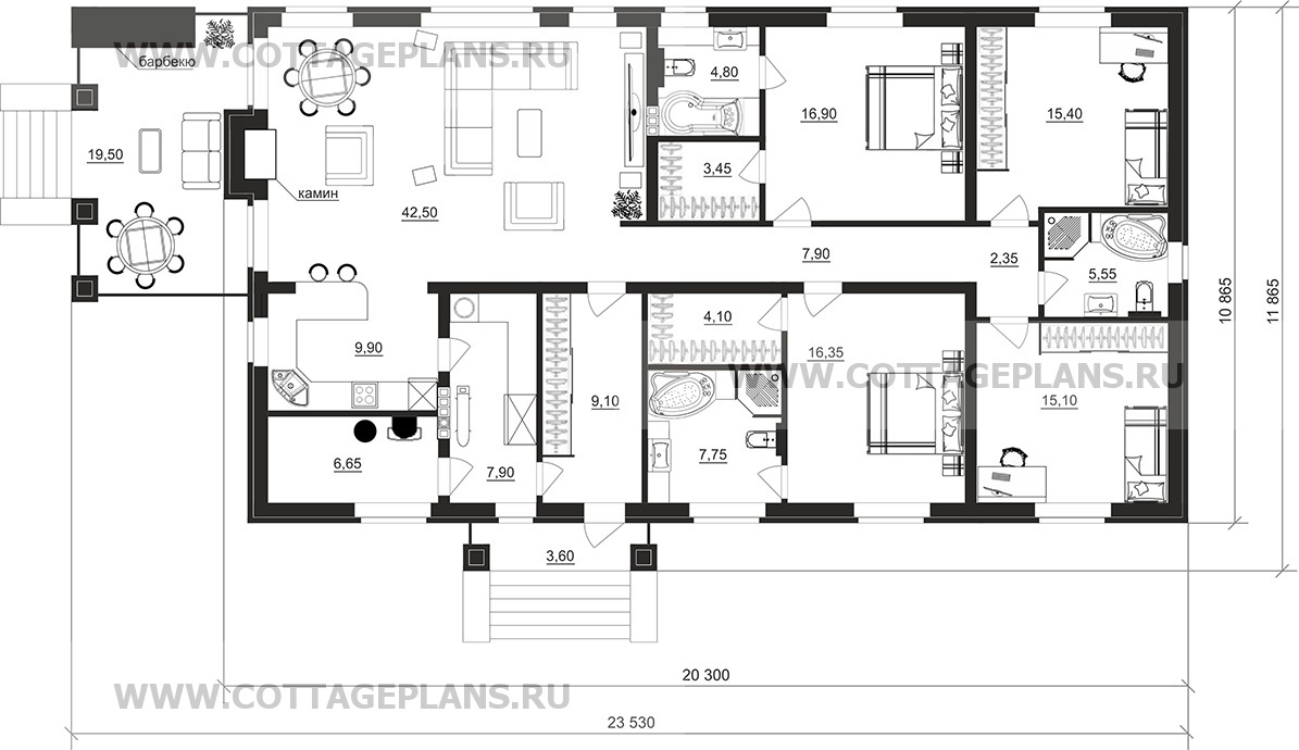 Поэтажные планы проект дома 900-97 общ. площадь 176,05 м2