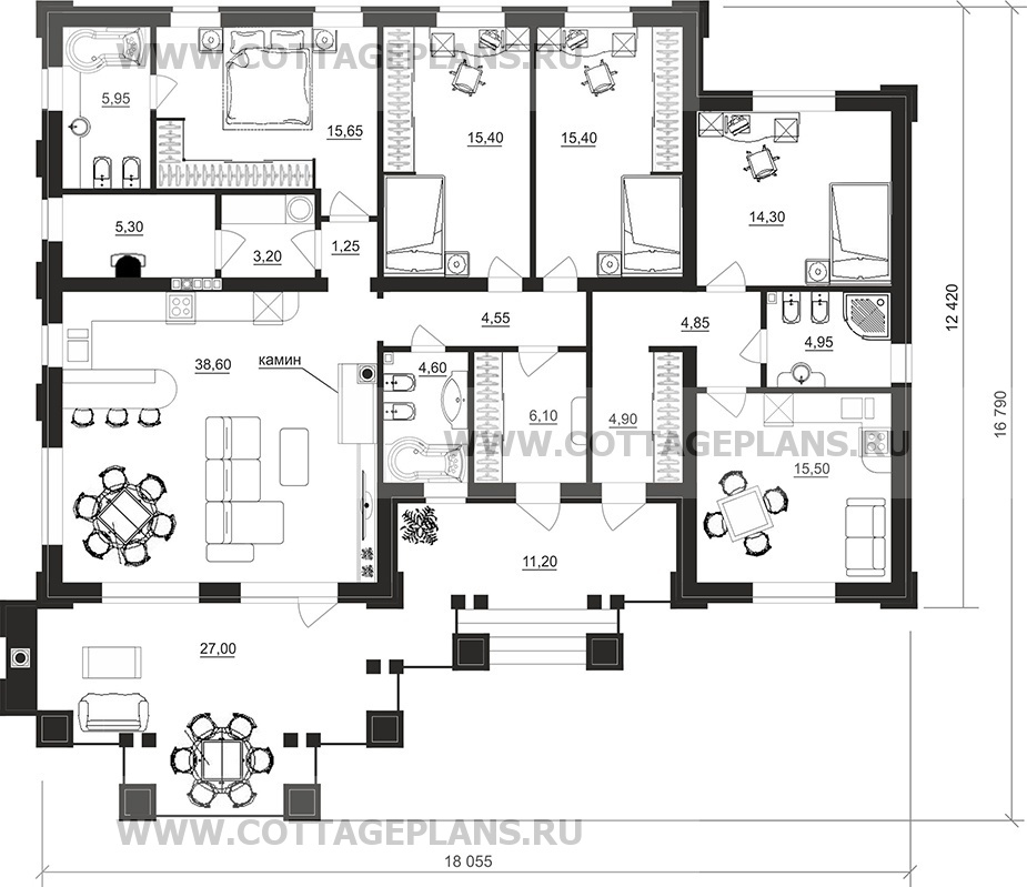 Поэтажные планы проект дома 902-54 общ. площадь 160,50 м2