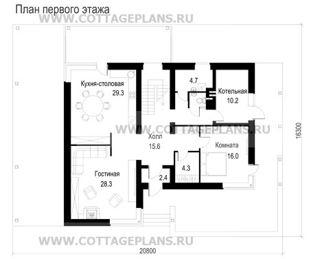 Поэтажные планы проект дома 59-49 общ. площадь 265,11 м2