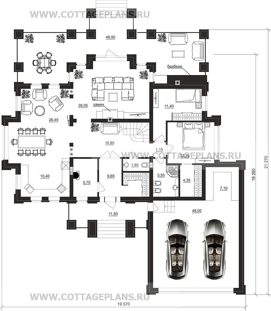 Поэтажные планы проект дома 100-27 общ. площадь 306,55 м2