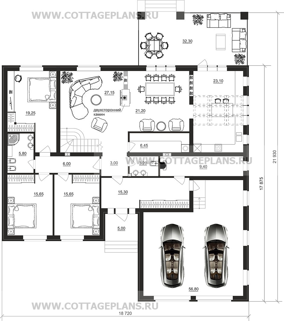 Поэтажные планы проект дома 75-09 общ. площадь 327,45 м2