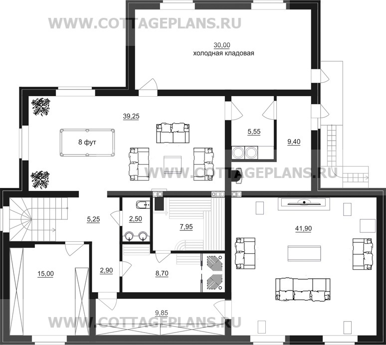 Поэтажные планы проект дома 24-04 общ. площадь 392,50 м2