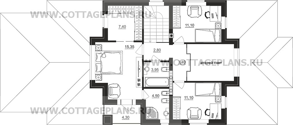 Поэтажные планы проект дома 98-21 общ. площадь 252,40 м2